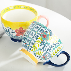 New Arrivals Custom Printed <b>Cups</b> and Mugs Shiny Glaze Tea Mug Handpainted Pattern 500ml <b>Ceramic</b> Coffee Mug - Product Image 2