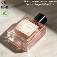 Bouteilles de parfum en verre à brume fine, vides, rectangulaires, personnalisées par le fabricant, en gros, 1oz 30ml 50ml 100ml, avec marquage à chaud, échantillon gratuit