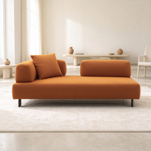 Canapé modulaire moderne à accoudoirs en blocs, profil bas, assise profonde, coussins de dossier capitonnés, pour salon, appartement, villa - Product Image 3