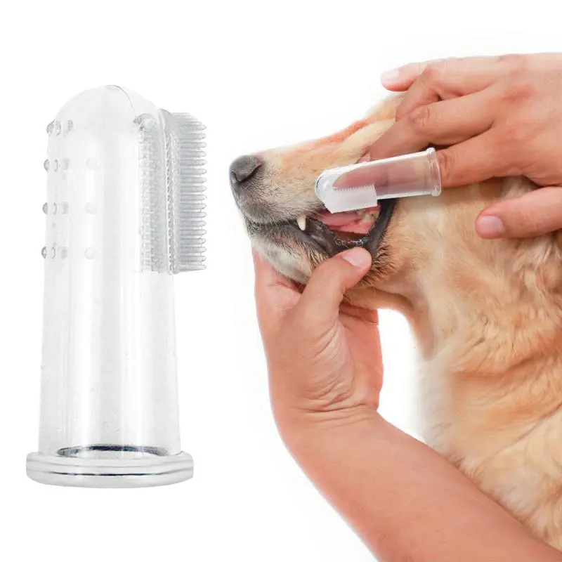 Cão Super Macio Pet Dedo Escova De Dentes Limpeza Mau Respiração Cuidados Nontoxic Silicone Dente Escova Ferramenta Dog Cat Limpeza Suprimentos