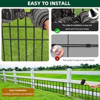 Barrière animalière Clôture 30 panneaux antirouille anti-creusement Bordure de jardin pour chiens Lapins Clôture Trellis Gates