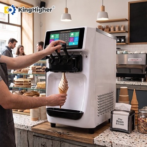 Máquina de helado suave comercial inteligente de sobremesa con triple cabezal, preenfriamiento y doble compresor, equipo eléctrico. - Product Image 1