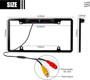 กล้องส่องป้ายทะเบียนรถยนต์กล้องมองหลังพร้อมไฟ LED 8ดวง170มุมมอง ° กล้องถ<span class=keywords><strong>อย</strong></span>หลังระบบช่วยรักษาความปลอดภัยอเนกประสงค์ - Product Image 2