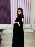 Abaya pour femmes Hafizah, imprimée en noir et blanc, manches longues, longueur au sol, robe de prière musulmane, OEM personnalisé
