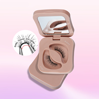 Cils magnétiques avec kit d'eyeliner, 3 paires de cils magnétiques réutilisables, kit de faux cils améliorés avec pince à cils à l'intérieur, Su