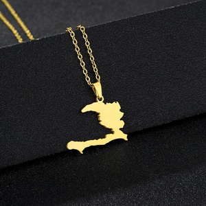 Collier ras du cou en acier inoxydable avec pendentif carte de divers pays et drapeau national, bijoux pour homme et femme, cadeau - Product Image 5