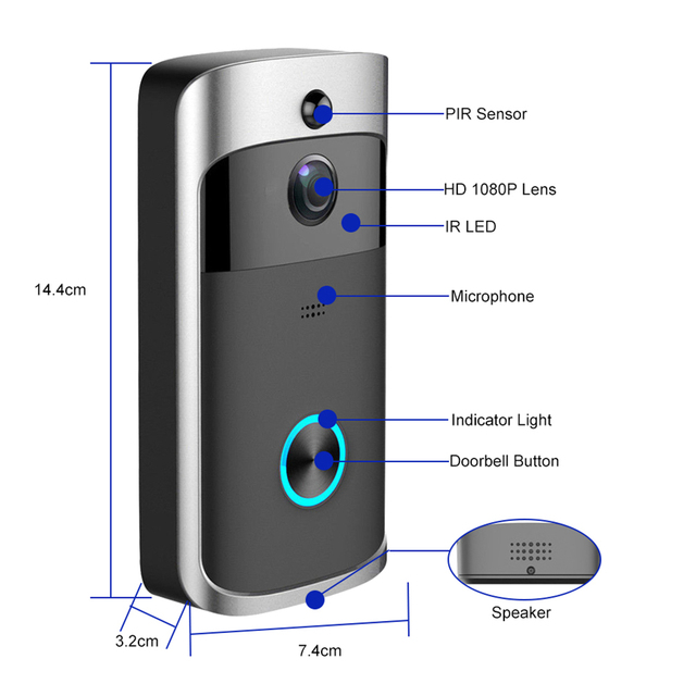 Cheap Hot Sale Smart Doorbell Wifi Wireless Call Intercom Door Access Control Bell Ring with Door Eye Camera