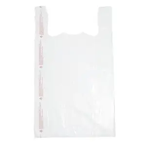 대형 흰색 플라스틱 티셔츠 쇼핑백 (500 케이스)-18 'x 8' x 30 '-레스토랑, 소매, 식료품점