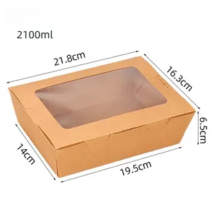 Grease resistant hot food packaging cold food storage lunch box micro fluted kraft paper takeaway box with closable lid