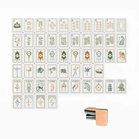 Mahjong américain, ensemble de 4 couches de tuiles en cristal sculpté, tuiles transparentes raclées à la main, Mahjong en acrylique emballé