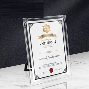 Cadre de certificat d'honneur A4 Cadre de certificat d'attribution Cadre suspendu mur cristal verre table A5 Lettre d'autorisation Photo <span class=keywords><strong>Fr</strong></span> - Product Image 5