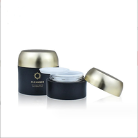 Flacon de lotion en acrylique personnalisé 50g, flacon de crème noir avec bouchon en liège 120ml, flacon vide pour lotion en forme de balle