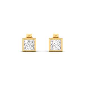 Pendientes Solitarios Blaze con Diamante Cultivado en Laboratorio CVD de Corte Princesa de 0.40ct, Chapados en Oro de 10K, Certificados por IGI, Diseño Elegante y Brillante - Product Image 1