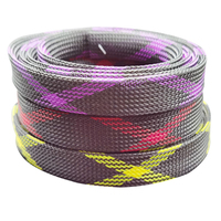 Protector de Cable trenzado PET negro y rojo de alta densidad, 2m, 4mm, 6mm, 8mm, 10mm, 12mm, 14mm, 16mm, 20mm, 25mM, 30mm, 40mm