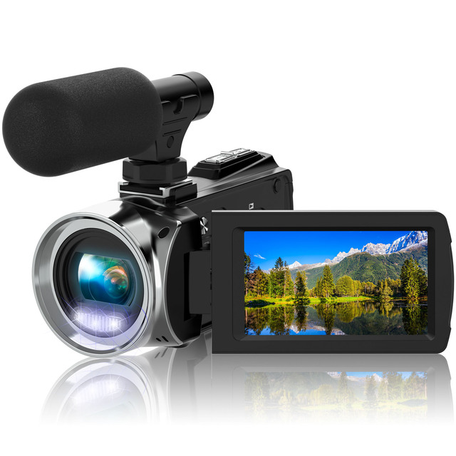 Professional Vlogging 4K 30FPS Digital Video Camcorder 48MP Photo 18X Zoom 3.0" IPS Screen CMOS Sensor Supports External