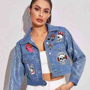 Punk Style Iron on Embroidery Rock <b>Band</b> Skull Music Note Patch for Clothing Bag Jeans Decoration - Product Image 2