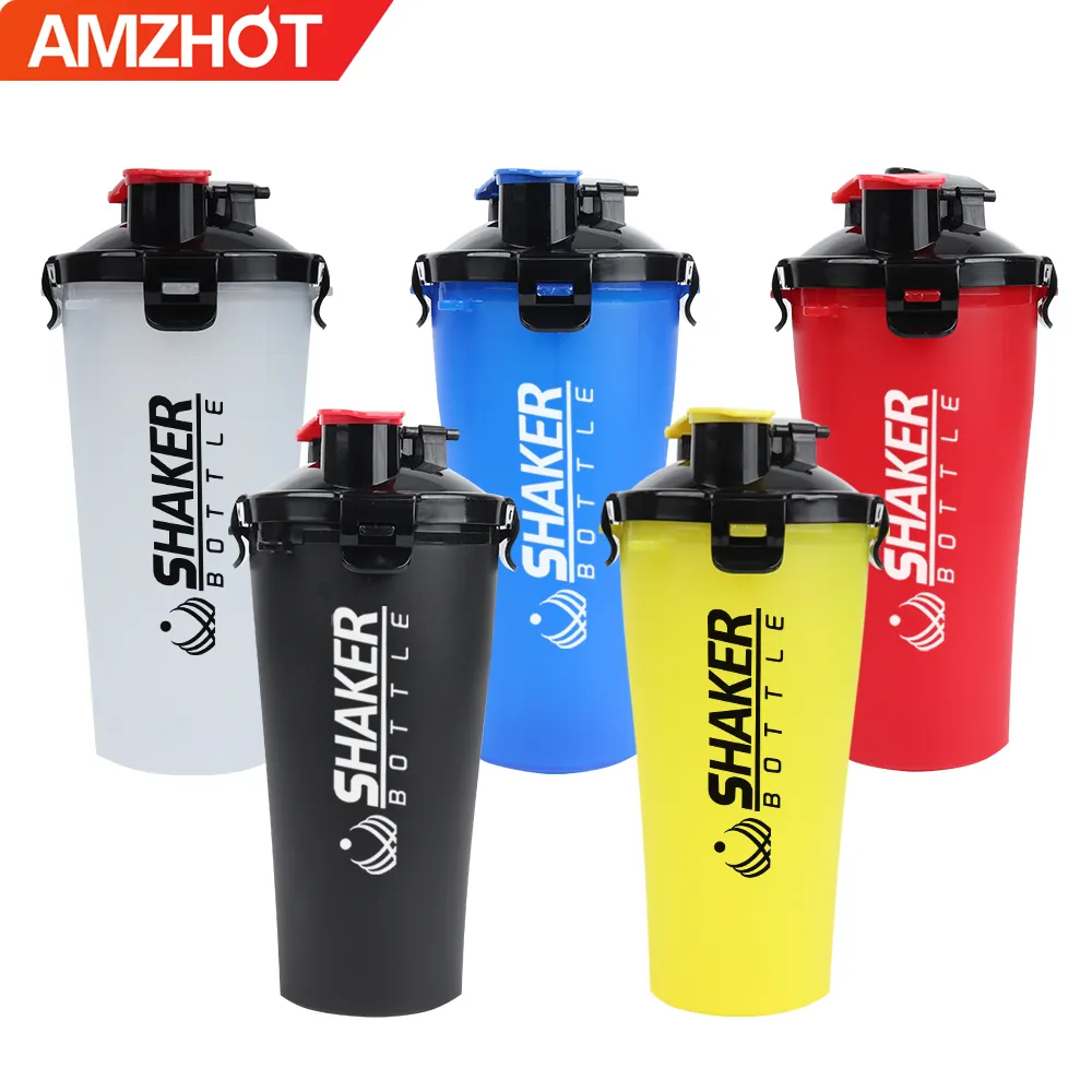 B30-0078 prodotti più venduti 2023 Amz Logo personalizzato 700ml tazza di plastica sport palestra doppia bottiglia Shaker