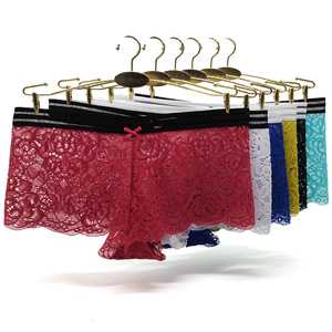 12 pièces par paquet mélange de couleurs femmes dentelle garçon Shorts culottes