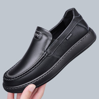 Chaussures de conduite décontractées pour hommes en cuir véritable respirant à semelle souple, style mocassin, pour le dropshipping