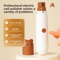 Lime à ongles électrique portable avec lumière LED pour chiens de petite et grande taille – Toilettage à domicile et en voyage – Coupe-ongles pour animaux de compagnie