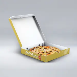 Groothandel Pizza Doos Pakket Gegolfd Custom Ontwerp Bedrukt Verpakking Bulk Goedkope Pizza Dozen Met Uw Eigen Logo