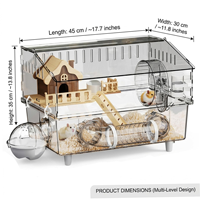 Cage de Luxe Extra-Large pour Hamster, Villa en Plastique Multi-Niveaux à Vue Panoramique, Boîte Solide pour Petits Hamsters, Motif Uni, Spacieuse et Élégante