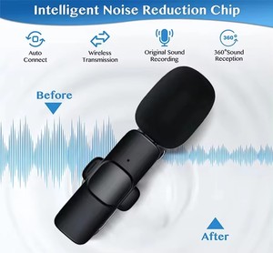 Micrófono Lavalier dinámico 3 en 1 inalámbrico portátil K15 Clip de Radio de solapa omnidireccional para grabación de vídeo al aire libre ruido en vivo - Product Image 6