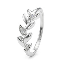 Bague en argent sterling 925 SY OEM, élégante et romantique, avec zircon en forme de pétale, inspiration naturelle, fabrication artisanale, vente en gros