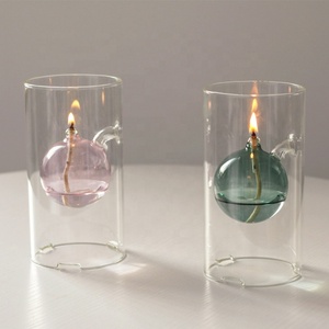 Luxe exquis fait à la main créatif cylindre chandelle dîner <span class=keywords><strong>chandelier</strong></span> verre <span class=keywords><strong>lampe</strong></span> à <span class=keywords><strong>huile</strong></span> pour noël sérigraphie - Product Image 2