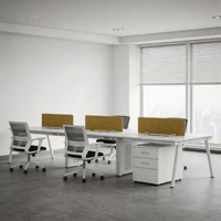 Banc de travail de bureau pour 6 personnes avec écran de confidentialité pour espace de travail ouvert