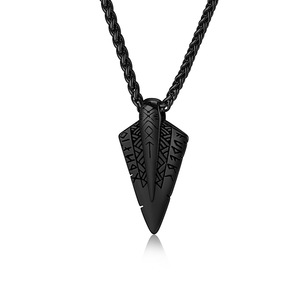 Collier avec pendentif flèche en acier inoxydable pour hommes, symbole viking, design géométrique, bijoux cadeau - Product Image 5