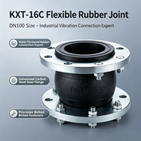 Isolateur de vibrations à joint flexible en caoutchouc KXT-16C DN100 avec bride en acier au carbone galvanisé pour raccord de tuyauterie industriel CVC et eau
