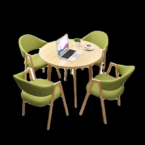 Nordic One <span class=keywords><strong>Petite</strong></span> table à manger en bois massif imitation quatre chaises pour la zone <span class=keywords><strong>de</strong></span> réception Négociation <span class=keywords><strong>Bureau</strong></span> Loisirs Utilisation Restaurant Ensembles - Product Image 4