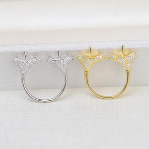 Bague ouverte en argent S925 avec double perle, faite à la main, pour femme, avec 8-9 perles, ensemble vide, comprend un fermoir de bracelet, emballé dans un sac - Product Image 4