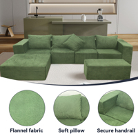 Juego de sofá sin hueso Instant Comfort: seccional preensamblado con cojines esponjosos, envío compacto