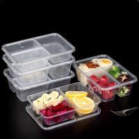 Wegwerp multi-compartiment rechthoekige takeaway fastfood fruitverpakking commerciële lunchbox
