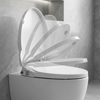 Siège de bidet à eau ambiant durable et antibactérien, allongé, avec fonction lavage arrière et hygiène féminine, couvercle à fermeture douce, pour l'amélioration de la salle de bain
