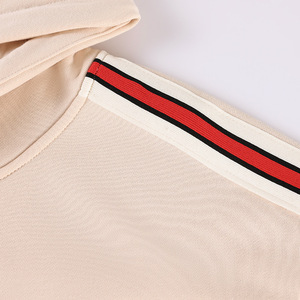 Hooded Sweatshirt Cotton Polyester Blend Long Sleeve With Side Stripes For Leisure Wear - Product Image 2