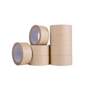 Wholesale Custom Writable 30mm Paper Kraft Tape Kraft Brown Eco Packaging Self Adhesive Recyclable Gummed Kraft Paper Tape