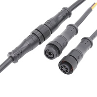 Connecteur de signal d'alimentation d'éclairage LED AOHUA M12 type métallique 6pin moulé 22/24AWG connecteur de câble IP65
