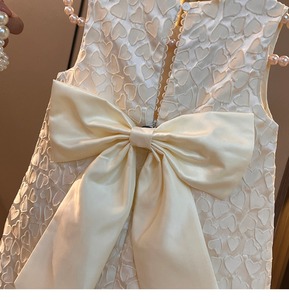 Robe d'été sans manches pour filles, style <span class=keywords><strong>princesse</strong></span>, coupe trapèze, longueur genou, couleur unie, respirante, avec nœud, style <span class=keywords><strong>Europe</strong></span>-Amérique - Product Image 5