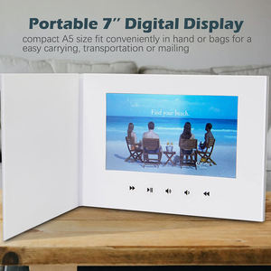 หน้าจอ LCD HD ขนาด 7 นิ้ว วิดีโอบรอชัวร์ การ์ดอวยพรดิจิทัล สำหรับธุรกิจ องค์กร งานแต่งงาน วันหยุด โปรโมชั่น เครื่องเล่น MP4 การ์ดของขวัญ - Product Image 4