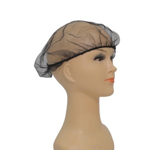 Redes de red de pelo redondo de cabeza negra de Chef para comida, redecillas de cocina, gorro desechable elástico suave negro, redecilla para el pelo - Product Image 4