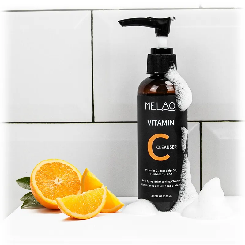 Private Label Natural Organic Clear Face Wash Skin Care Oil Control Moisturizing Whitening Vitamin C Foam Facial Cleanser