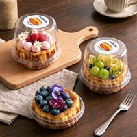 Boîte d'emballage transparente pour cheesecake basque de 4 pouces, boîte à dessert et à gâteau, conteneur à emporter pour fraises, boîte à pâtisserie ronde, nourriture chinoise