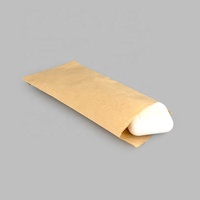 Sac en papier kraft blanc et brun recyclable personnalisé, refermable à chaud sur trois côtés, emballage plat, pochette artisanale pour marchandises, petit sac à friandises