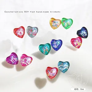 New heart shape twelve constellations resin nail charms for nail art decoration 3D beauty manicure accessories nail suppliers