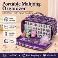 Sac de rangement personnalisé pour Mahjong américain, grande capacité, motif Paisley, étui de transport avec poche en filet, organisateur portable, OEM ODM, vente en gros, nylon