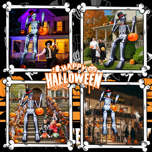 Scheletro Gonfiabile Gigante <span class=keywords><strong>di</strong></span> <span class=keywords><strong>Halloween</strong></span> con Luci LED, Decorazione per Esterni, Enorme Prop Spaventoso <span class=keywords><strong>da</strong></span> Giardino - Product Image 6