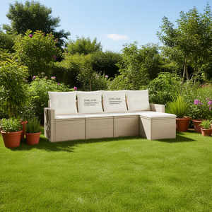 Ensemble de canapés de jardin en rotin beige Pvnl Sop 4 places, mobilier d'extérieur résistant aux intempéries, design contemporain - Product Image 2